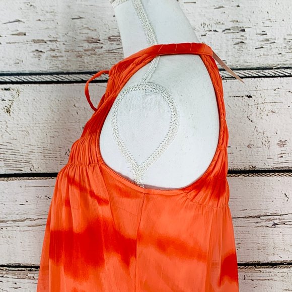 Adiva Women'a Sleeveless Orange Top Petite Medium - Picture 4 of 8
